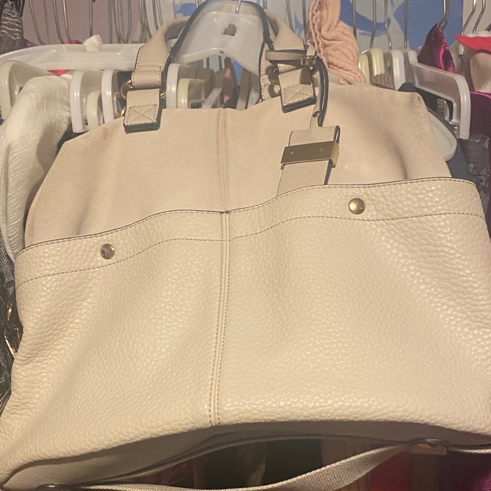 Moda Luxe Cream Shoulder Bag